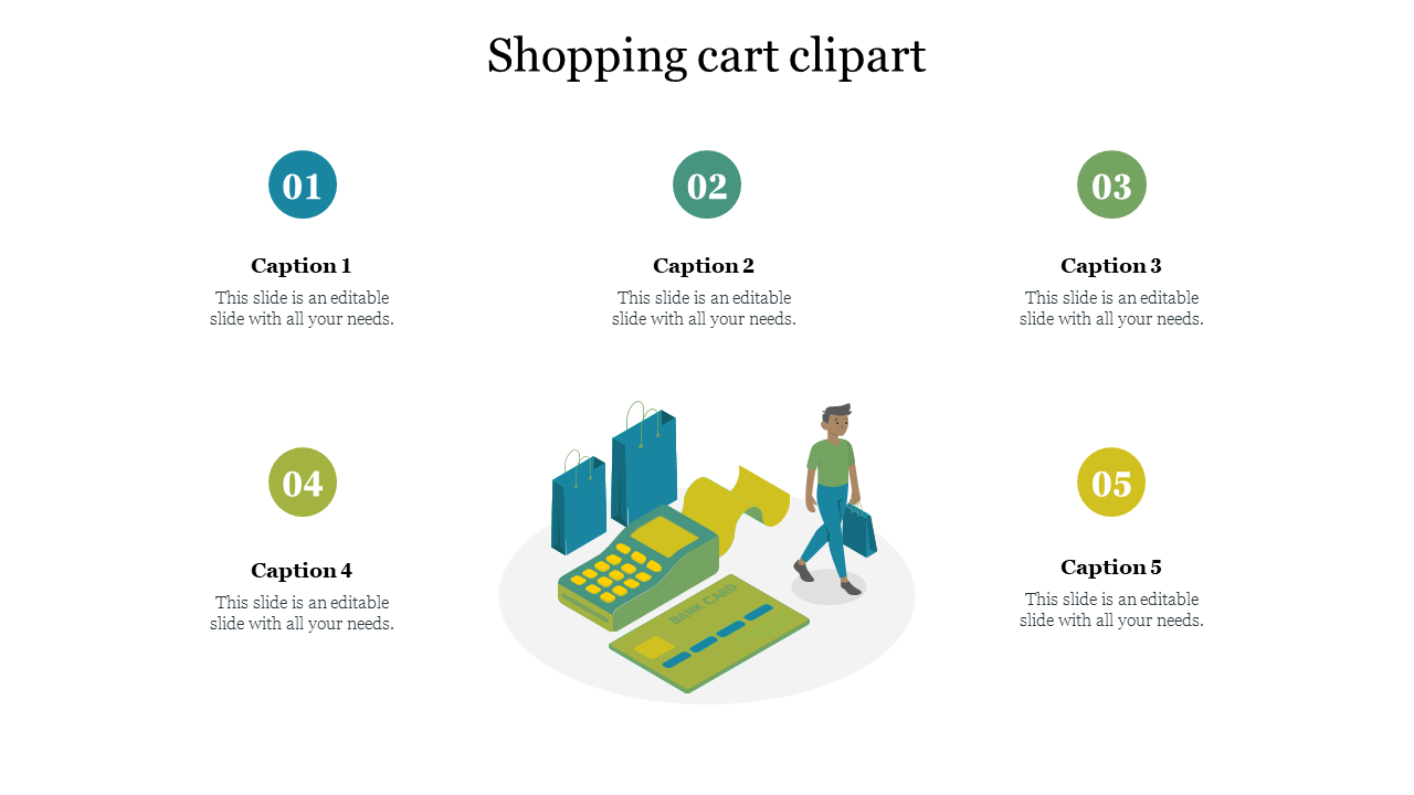 Creative Shopping Cart Clipart PowerPoint Template